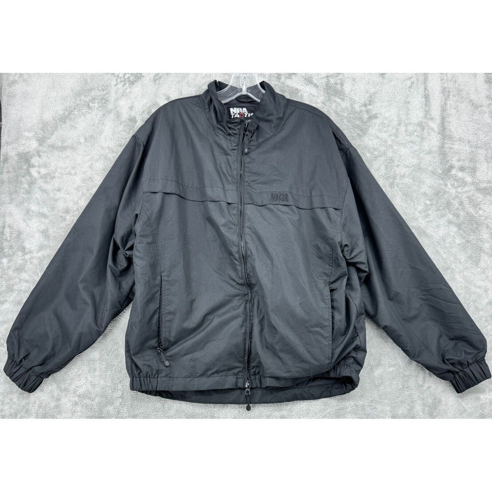 NRA Tactical Jacket Mens Size M Black Windbreaker Concealed Carry Full Zip Logo
